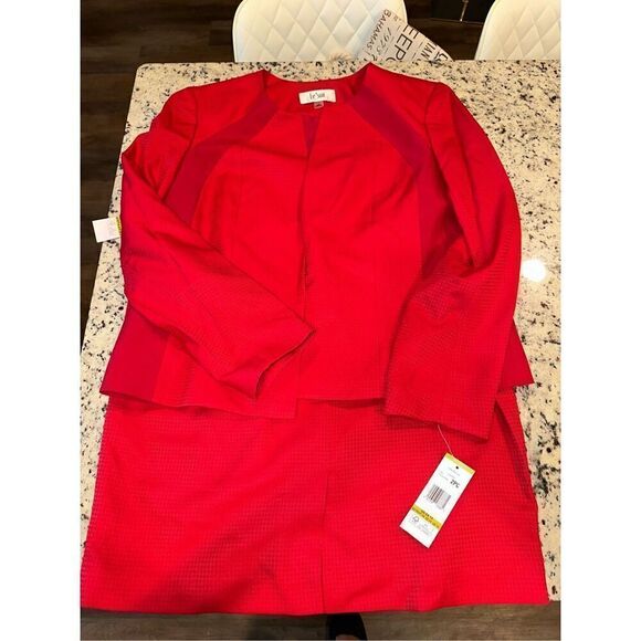 LE SUIT Women's Houndstooth Pencil Skirt Suit - Picture 2 of 12